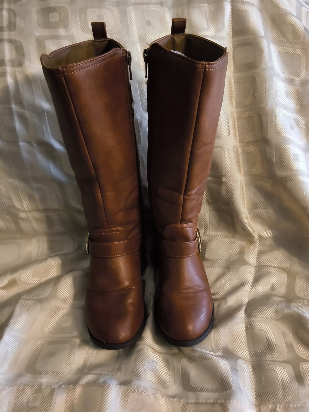 Classic Brown Girls Knee-High Riding Boots
